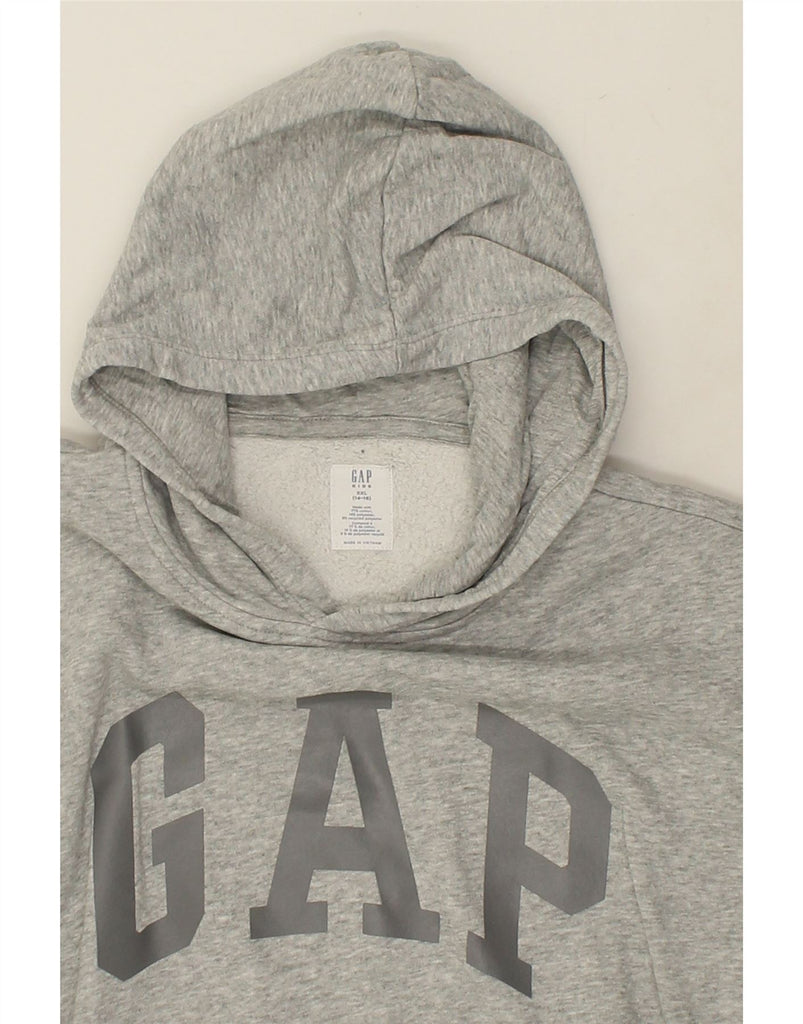 GAP Boys Graphic Hoodie Jumper 14-15 Years 2XL Grey Cotton | Vintage Gap | Thrift | Second-Hand Gap | Used Clothing | Messina Hembry 