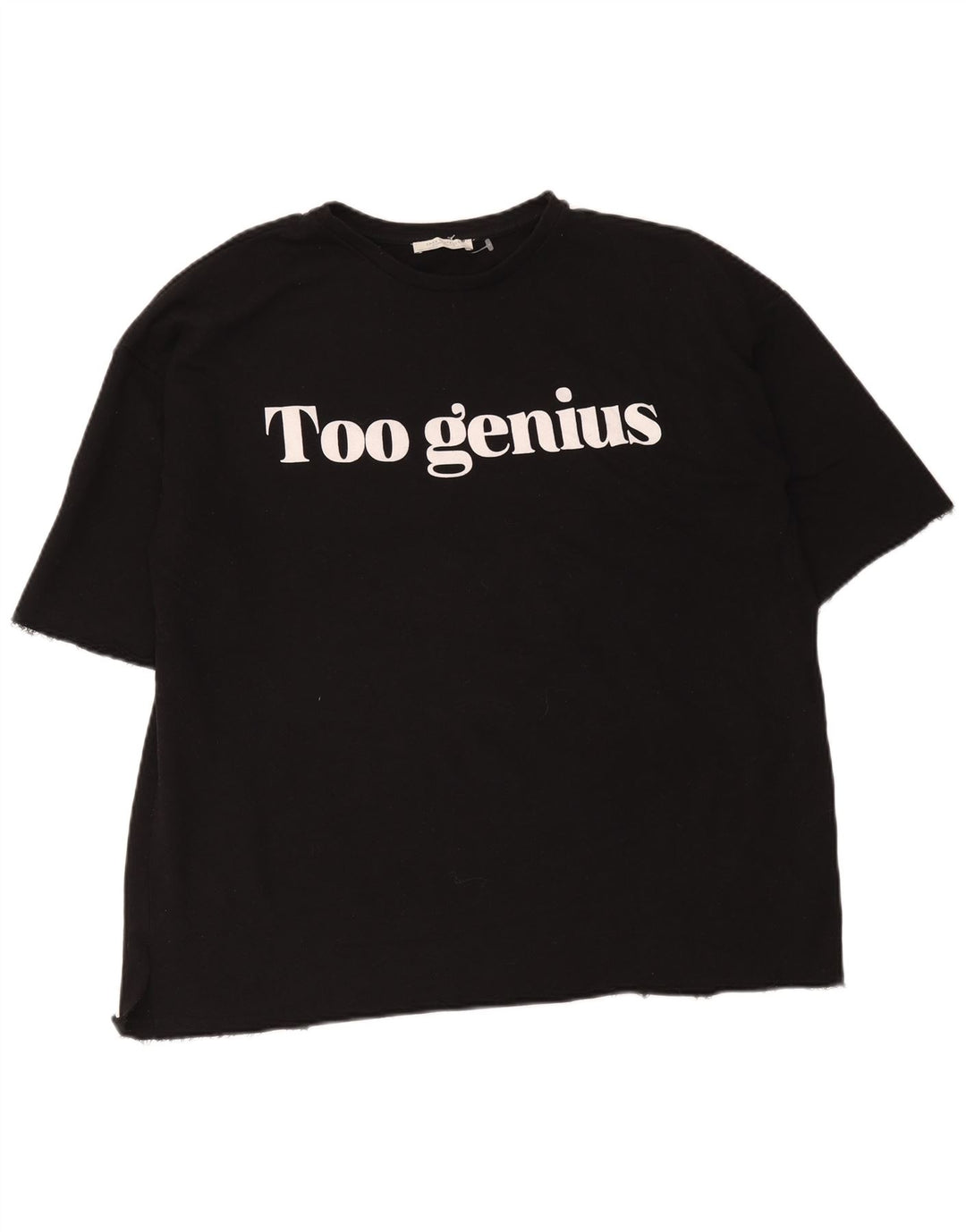 Zara Womens Trafaluc Oversized Graphic T-Shirt Top UK 14 Medium Black