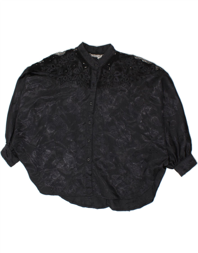 VINTAGE Womens Shirt Blouse One Size Black Paisley Cotton Vintage Vintage and Second-Hand Vintage from Messina Hembry 