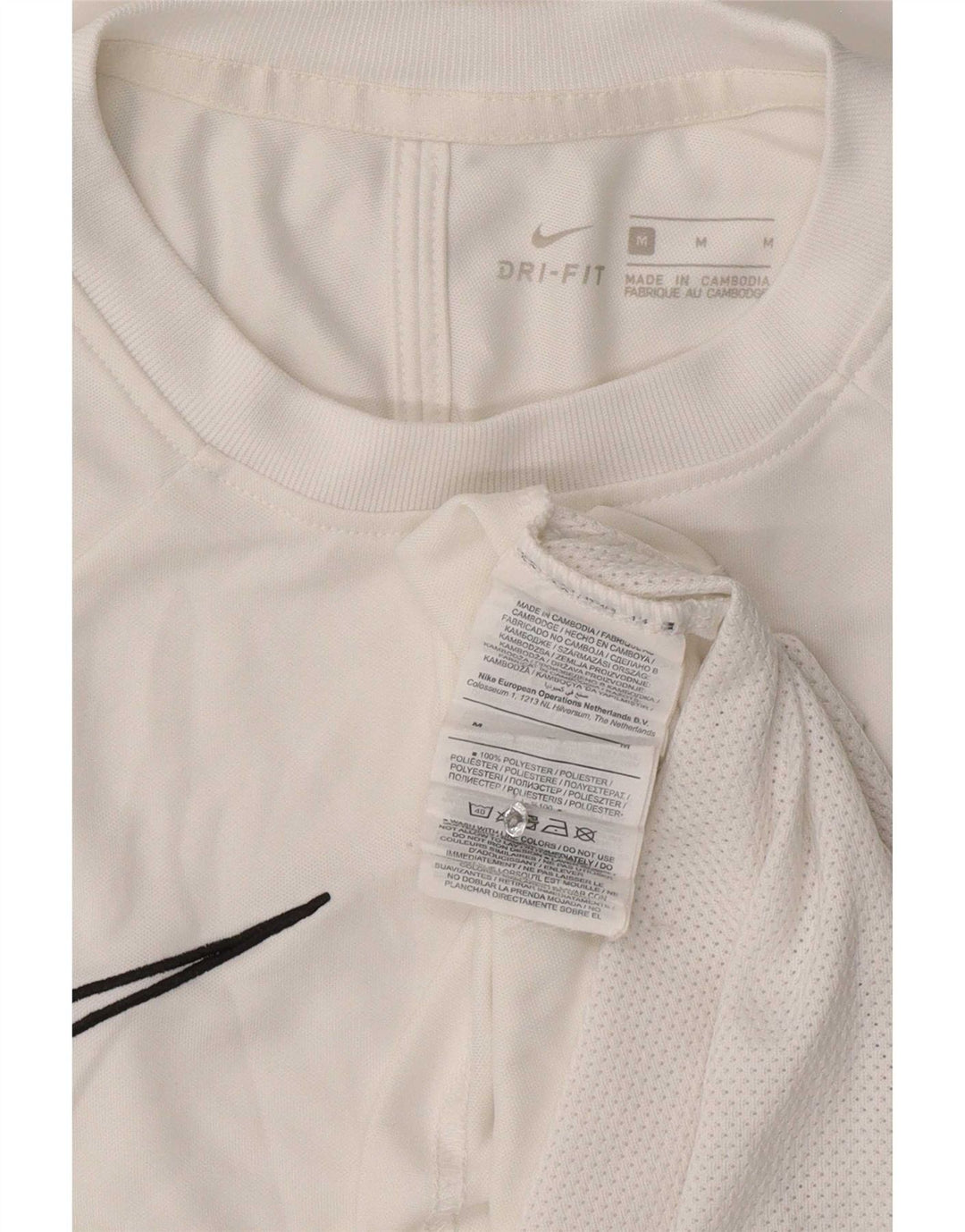 Nike Mens T-Shirt Top Medium White Polyester Sports