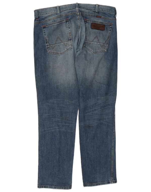 Wrangler Mens Greensboro Straight Jeans W36 L30 Blue Cotton