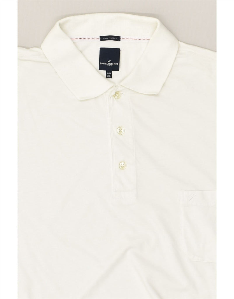 DANIEL HECHTER Mens Polo Shirt 3XL White Cotton | Vintage Daniel Hechter | Thrift | Second-Hand Daniel Hechter | Used Clothing | Messina Hembry 