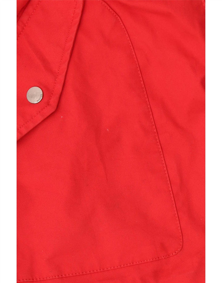 Joules Womens Hooded Oversized Rain Jacket UK 18 XL Red Cotton