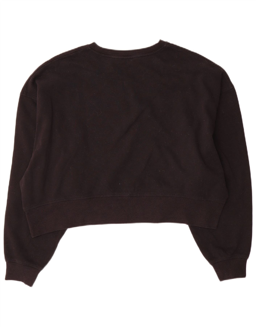 Dkny Womens Crop Oversized Sweatshirt Jumper UK 10 Small Black Cotton