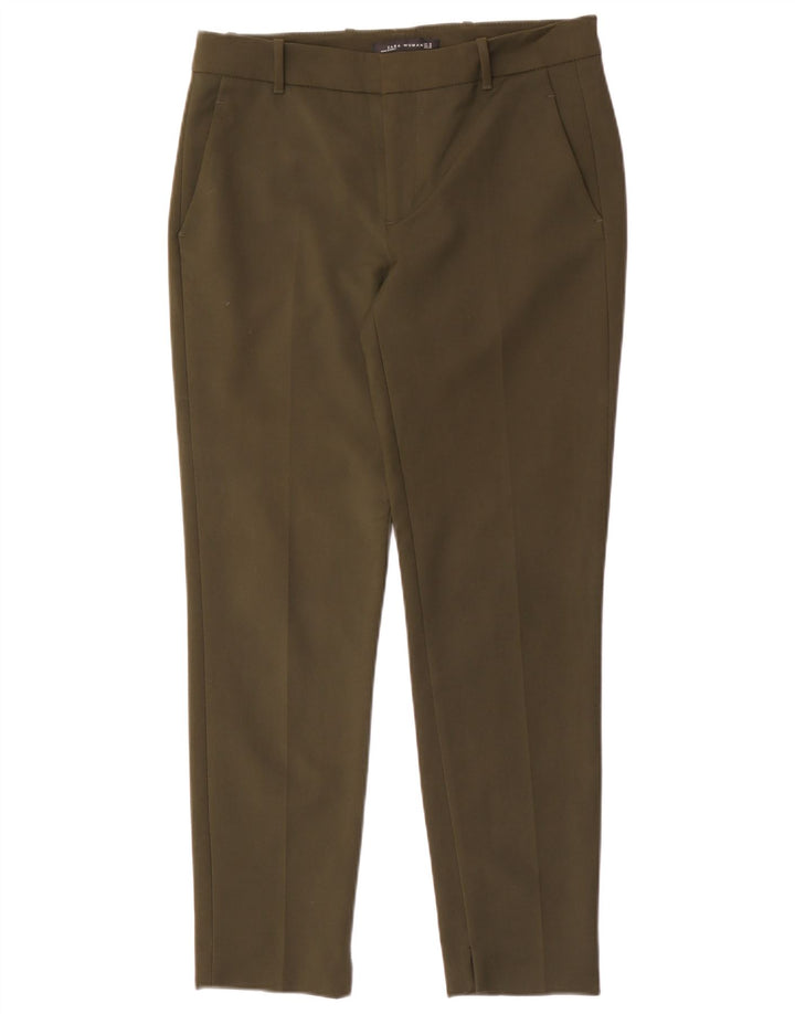 Zara Womens Tapered Chino Trousers Medium W28 L28 Khaki