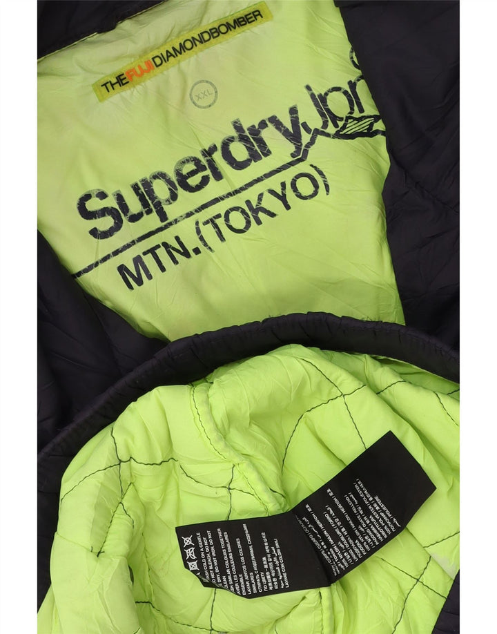 Superdry Mens Padded Jacket UK 44 2XL Navy Blue Polyester