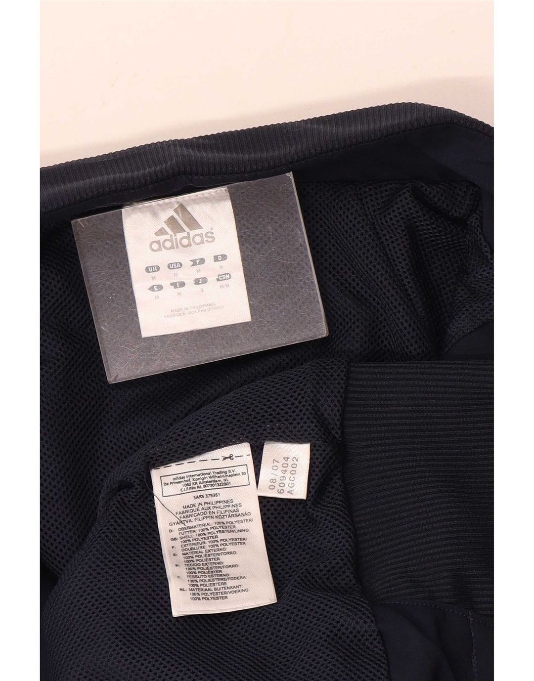 Adidas Mens Graphic Tracksuit Top Jacket Medium Navy Blue Colourblock