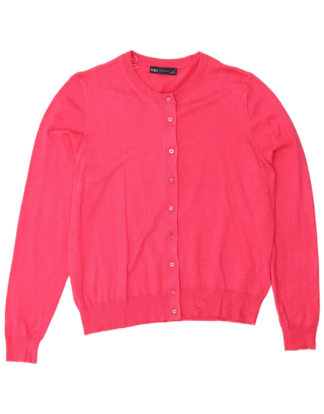 Marks & Spencer Womens Cardigan Sweater UK 16 Large Pink Viscose