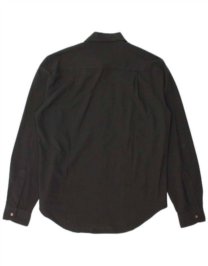 Exte Mens Shirt Medium Black Virgin Wool