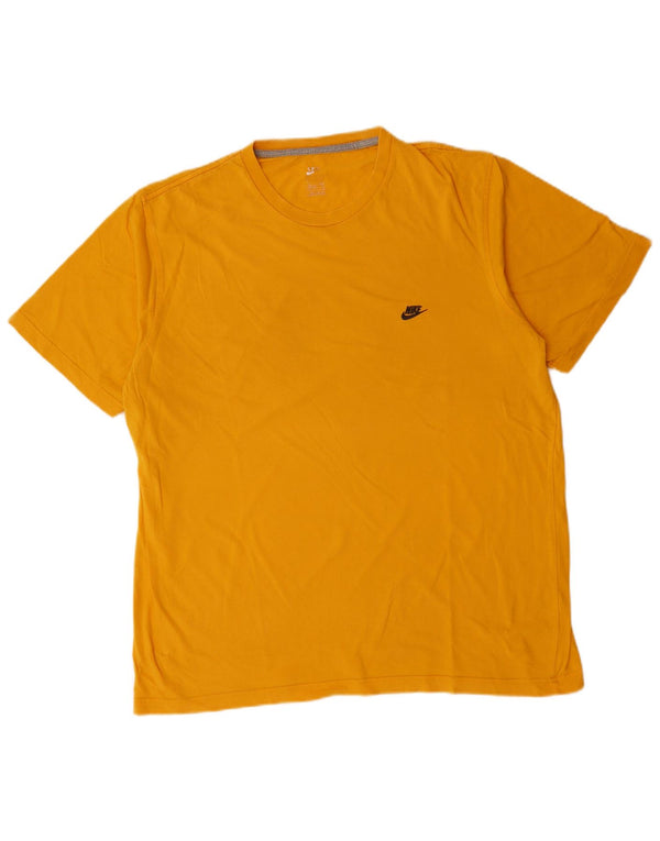 Nike Mens T-Shirt Top UK 47/49 2XL Yellow Cotton