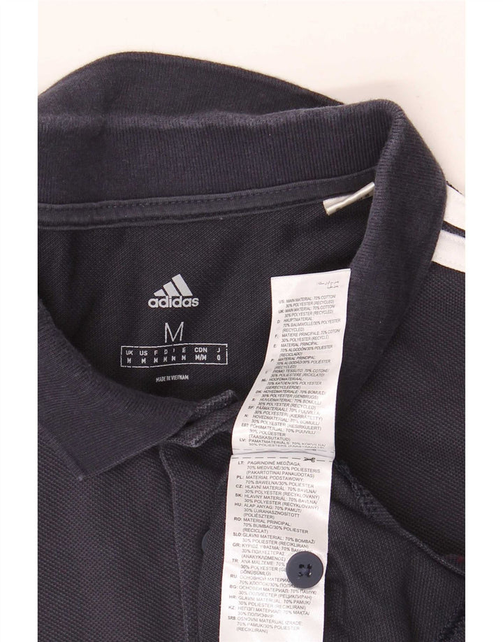 Adidas Mens Polo Shirt Medium Navy Blue Cotton