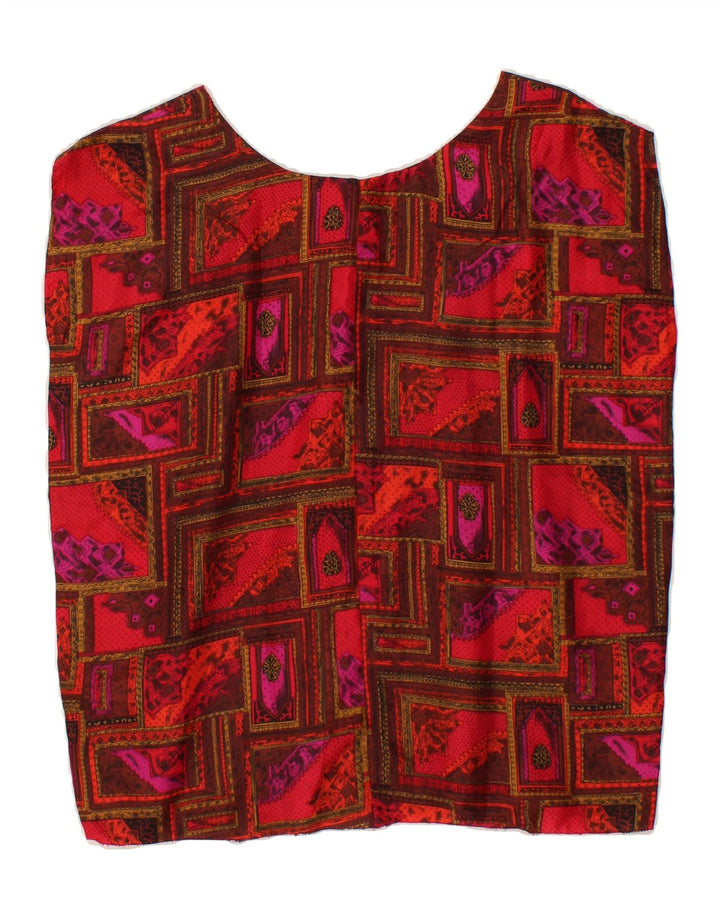 VINTAGE Womens Blouse Top UK 16 Large Red Patchwork Vintage Vintage and Second-Hand Vintage from Messina Hembry 
