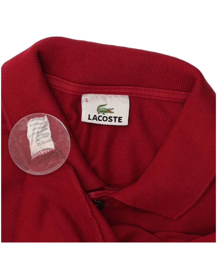 Lacoste Mens Polo Shirt Size 5 Large Burgundy Cotton
