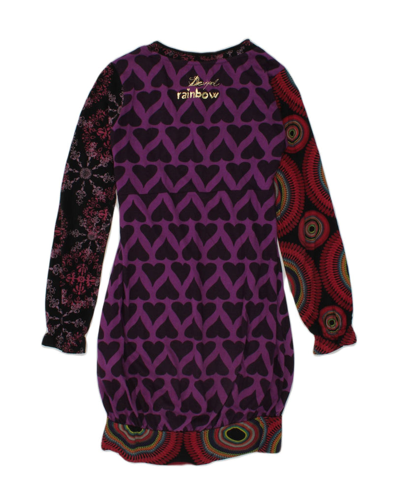 DESIGUAL Girls Crazy Pattern Long Sleeve Bubble Dress 9-10 Years Purple | Vintage Desigual | Thrift | Second-Hand Desigual | Used Clothing | Messina Hembry 