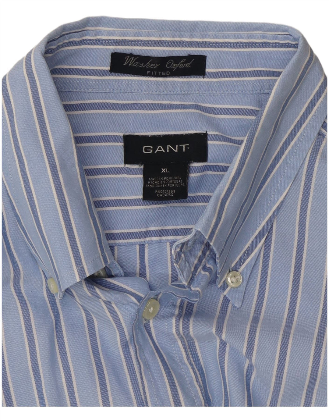 Gant Mens Shirt XL Blue Striped Cotton