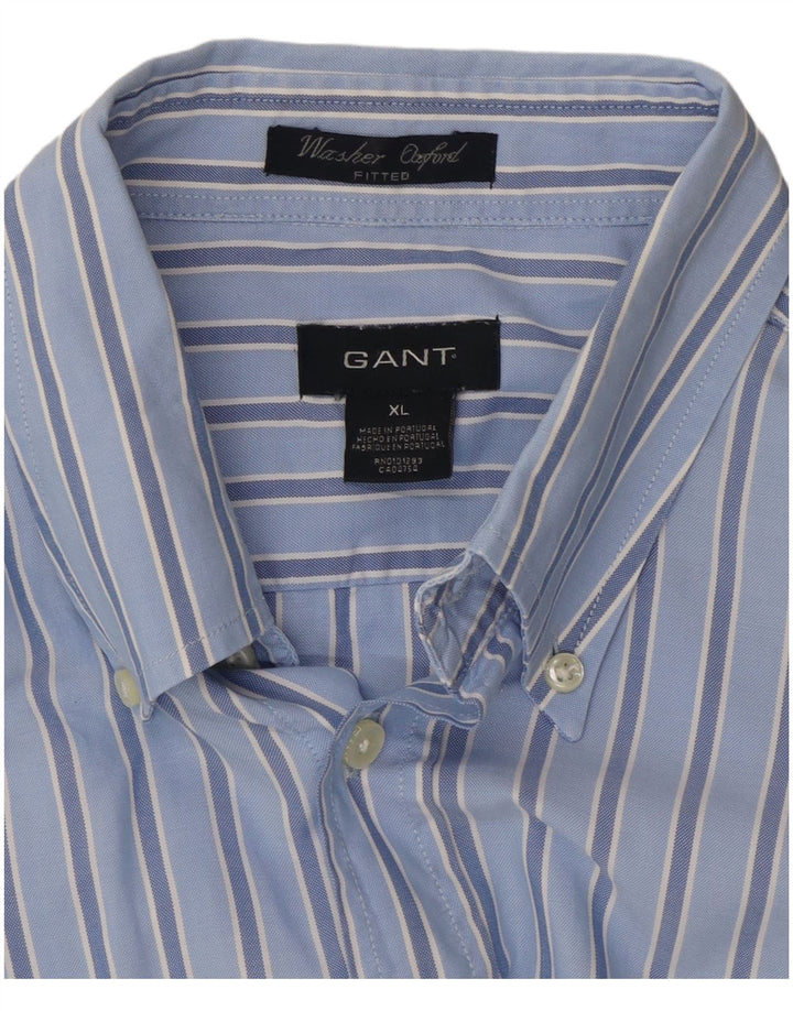 Gant Mens Shirt XL Blue Striped Cotton