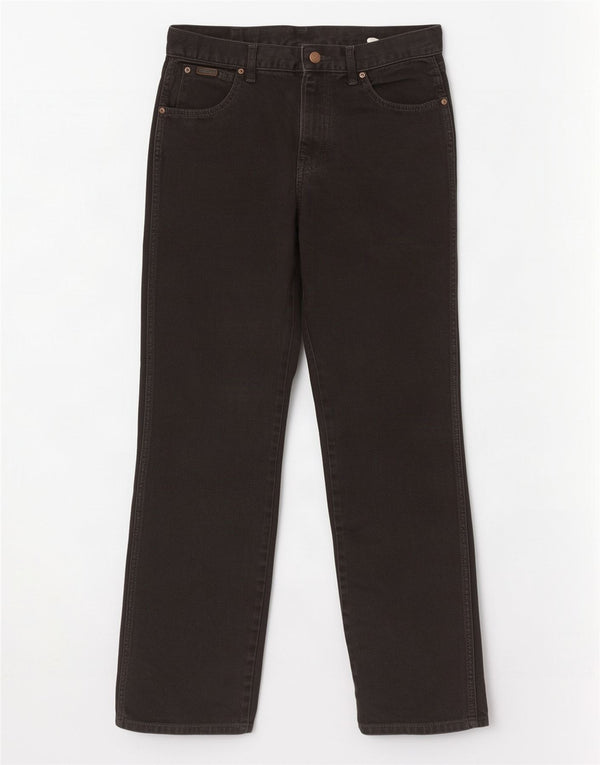 Wrangler Mens Texas Straight Jeans W32 L32 Black Cotton