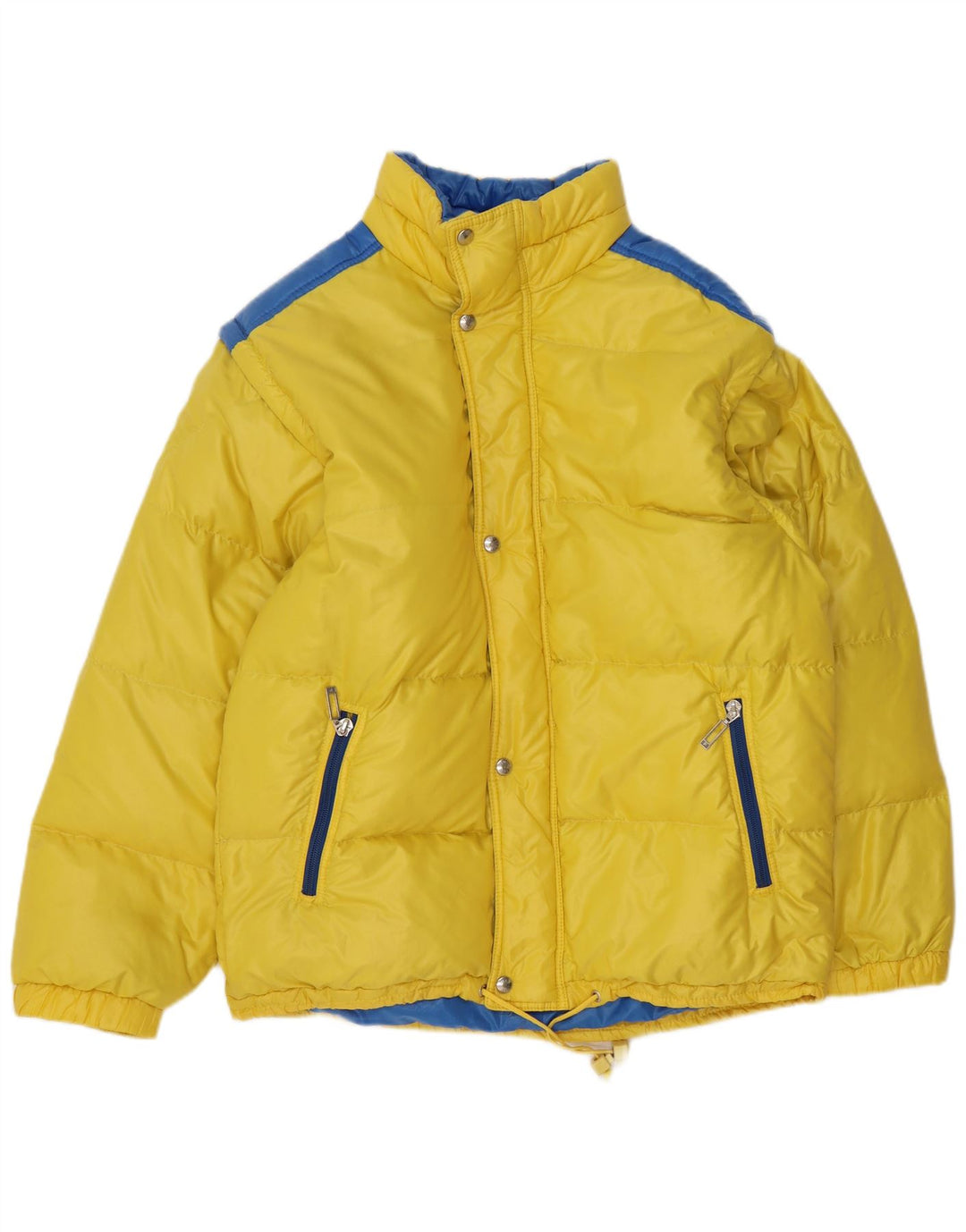 Trissi Mens Padded Jacket IT 50 Large Yellow Colourblock Nylon