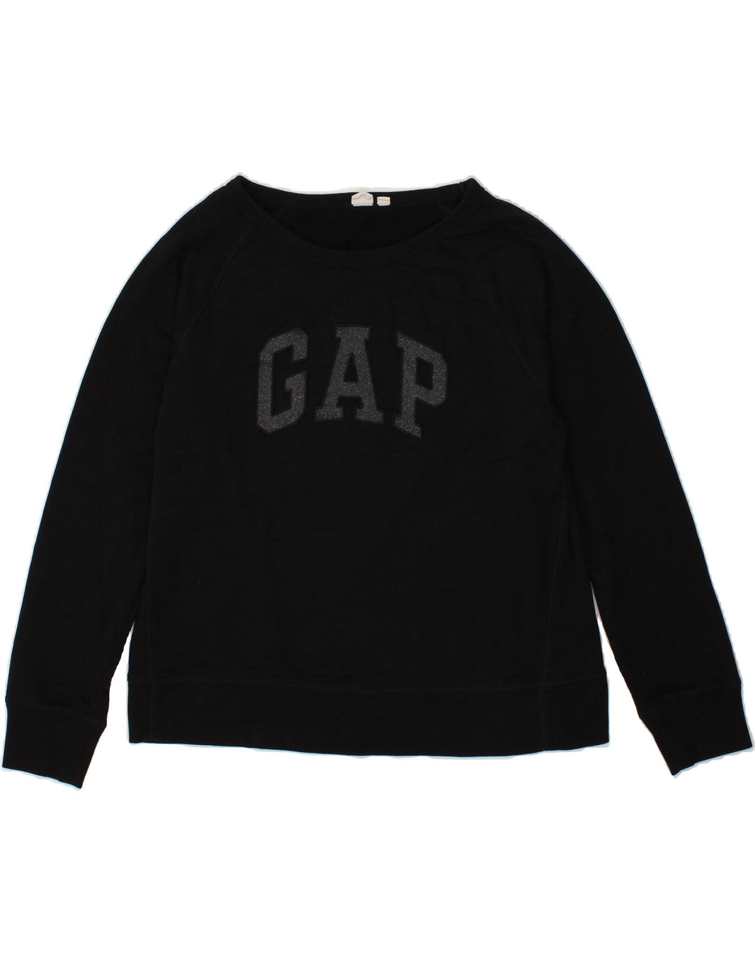 GAP Womens Graphic Sweatshirt Jumper UK 16 Large Black Cotton Vintage Gap and Second-Hand Gap from Messina Hembry 