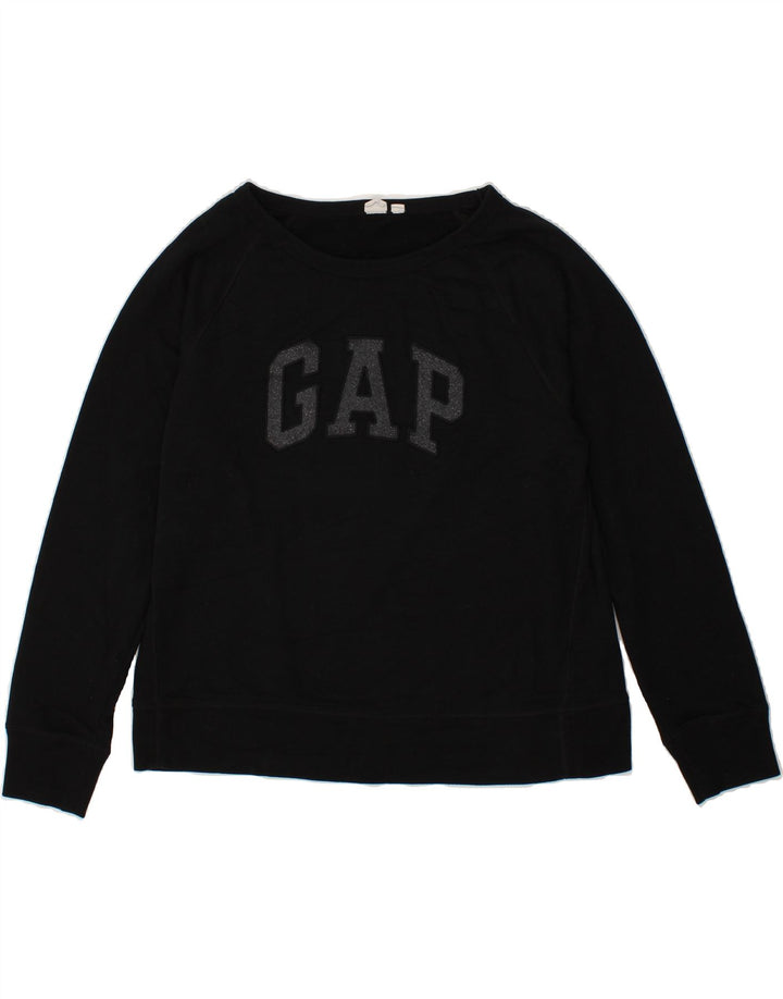 GAP Womens Graphic Sweatshirt Jumper UK 16 Large Black Cotton Vintage Gap and Second-Hand Gap from Messina Hembry 