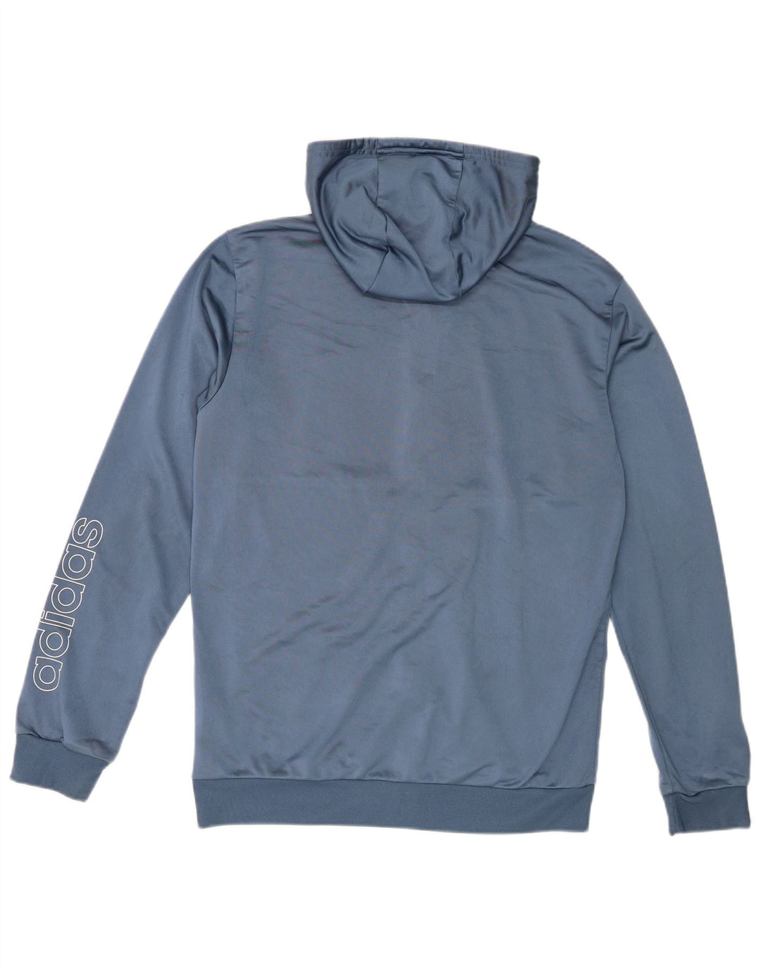 Adidas Mens Zip Hoodie Sweater Medium Blue Polyester