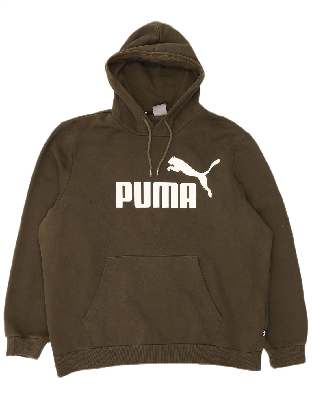 Puma Mens Graphic Hoodie Jumper XL Khaki Cotton