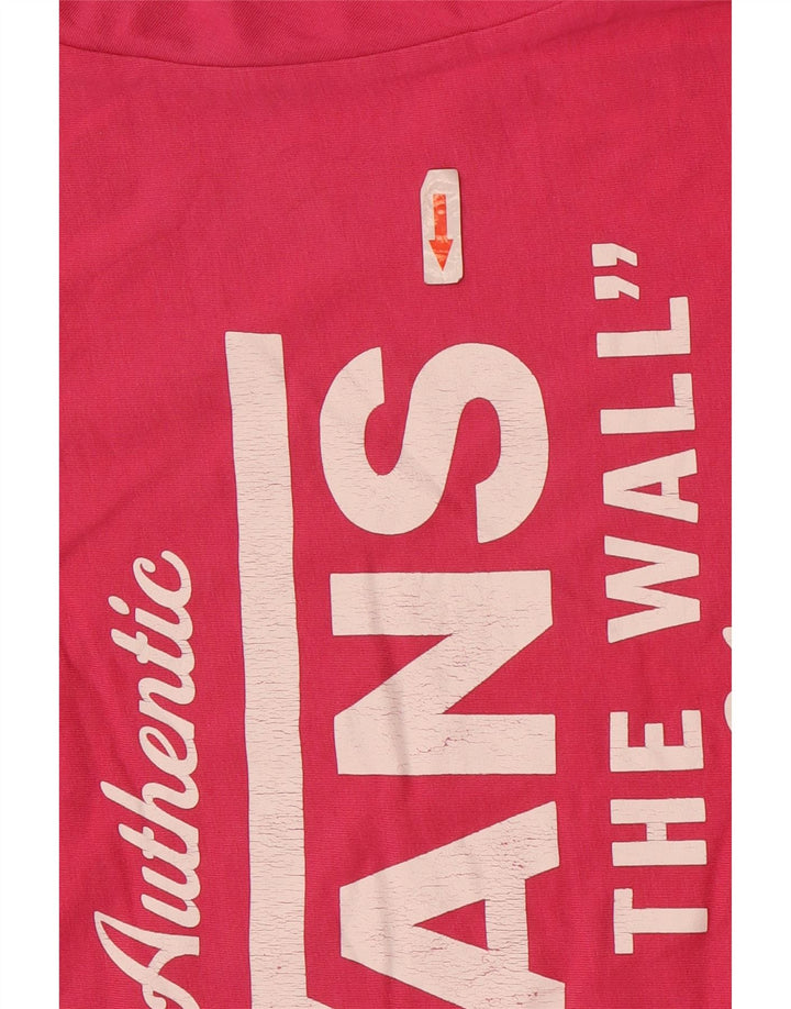 Vans Mens Slim Fit Graphic T-Shirt Top Medium Pink