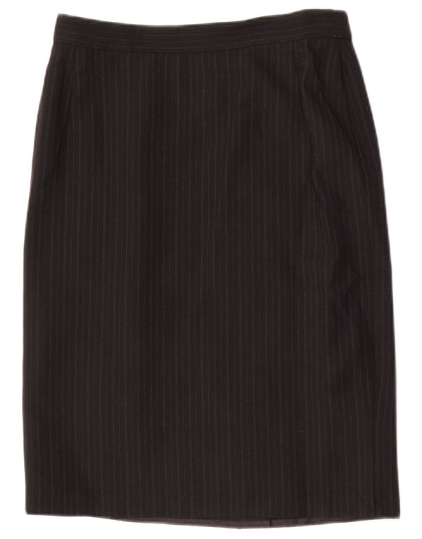 Max & Co. Womens High Waist Pencil Skirt UK 16 Large W28 Black Pinstripe