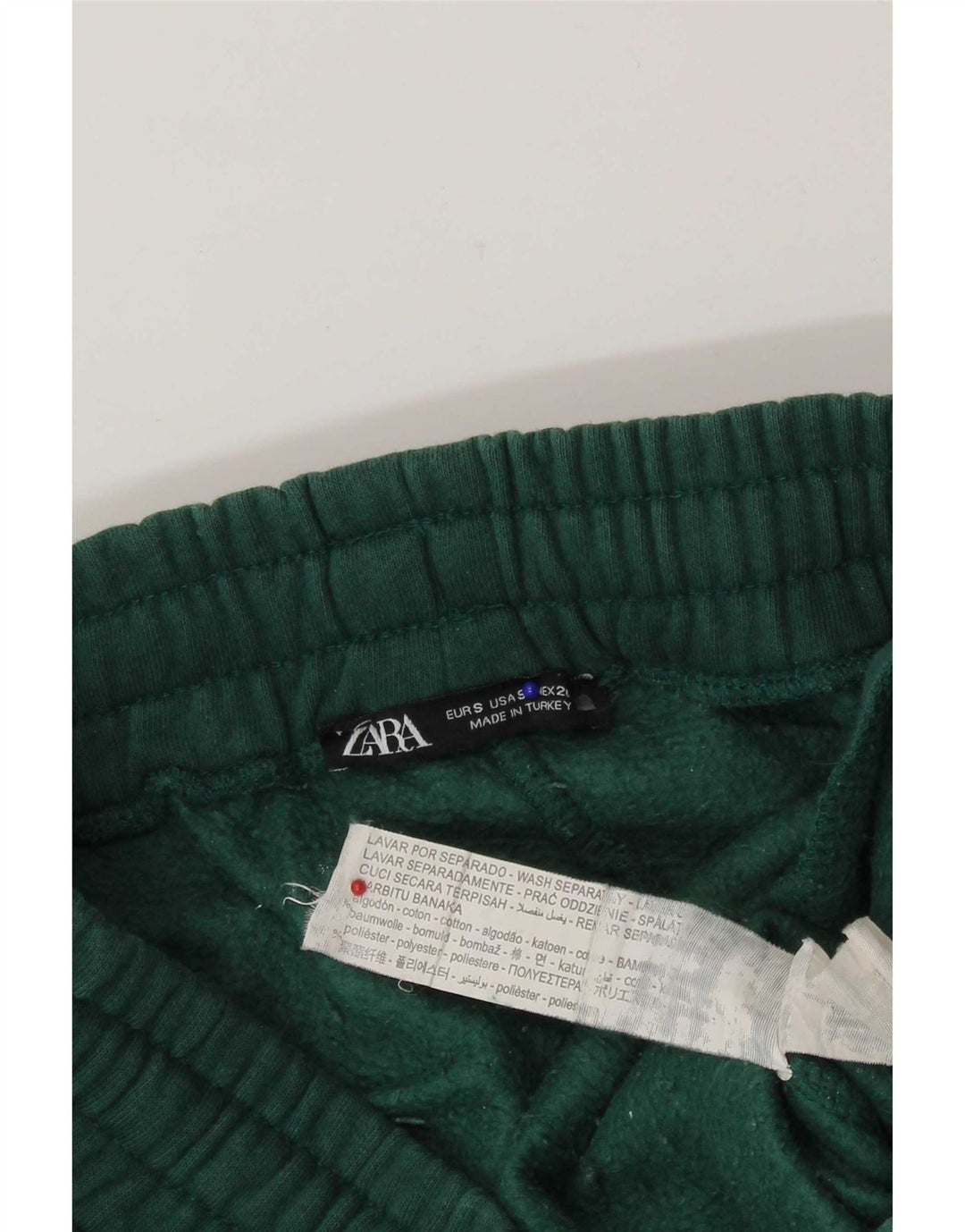 Zara Womens Tracksuit Trousers UK 8 Small  Green Cotton