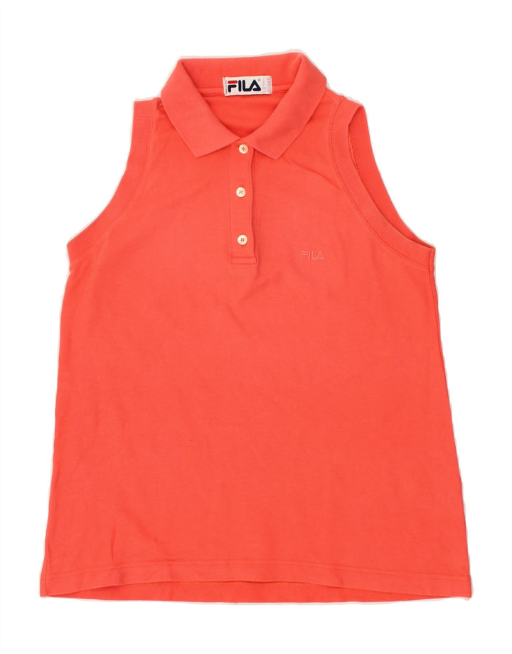 FILA Womens Sleeveless Polo Shirt IT 44  Medium Pink Vintage Fila and Second-Hand Fila from Messina Hembry 
