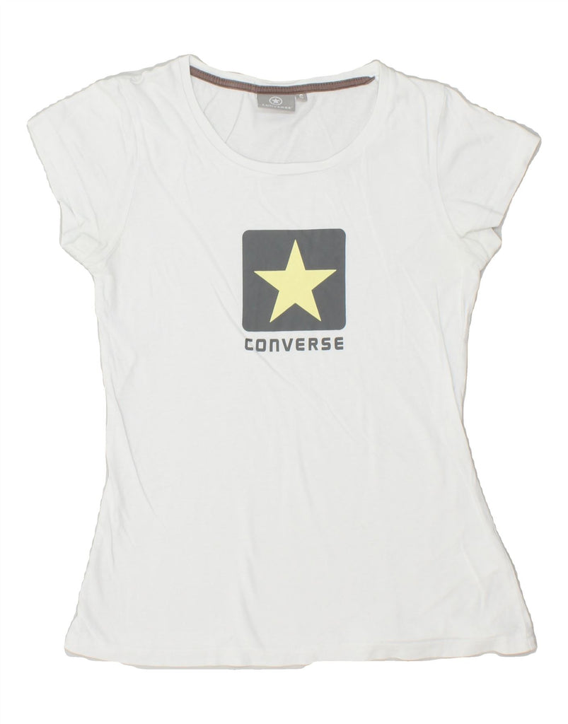 CONVERSE Womens Graphic T-Shirt Top UK 10 Small White Vintage Converse and Second-Hand Converse from Messina Hembry 