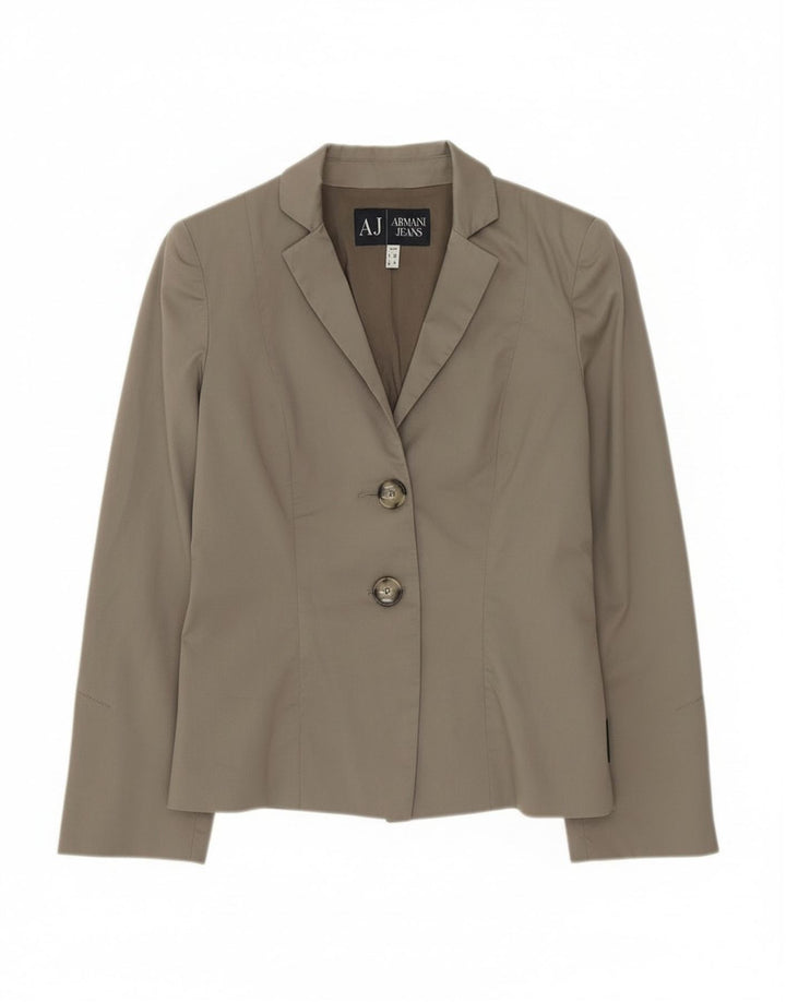 Armani Jeans Womens 2 Button Blazer Jacket EU 40 Medium Grey Cotton
