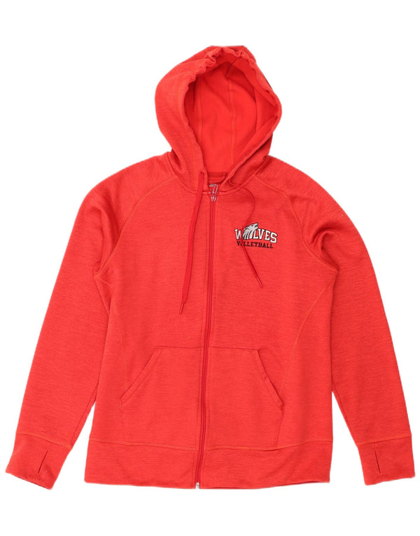 Adidas Womens Wolves Basketball Zip Hoodie Sweater UK 12/14 Medium Red