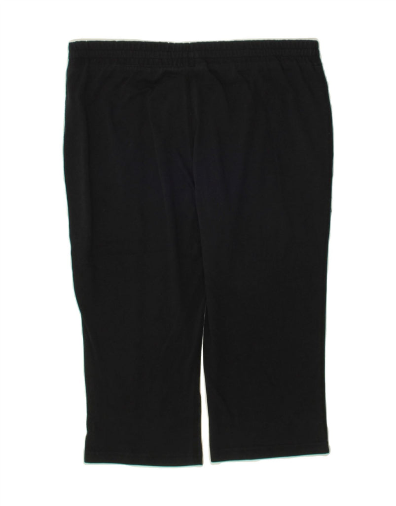 NIKE Womens Dri Fit Capri Tracksuit Trousers UK 14 Medium Black Cotton | Vintage Nike | Thrift | Second-Hand Nike | Used Clothing | Messina Hembry 