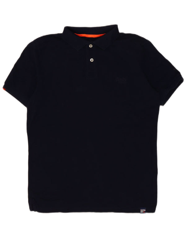 Superdry Mens Polo Shirt Small Navy Blue Cotton