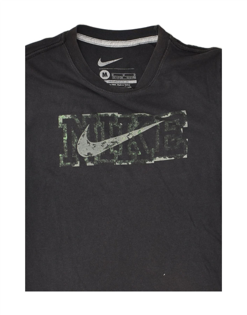 NIKE Boys Graphic T-Shirt Top 10-11 Years Medium Black Cotton | Vintage Nike | Thrift | Second-Hand Nike | Used Clothing | Messina Hembry 