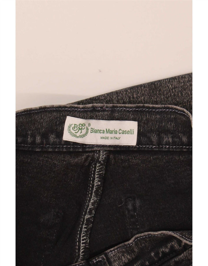 Bianca Maria Caselli Womens Bootcut Jeans IT 42 Medium W27 L30 Black Cotton