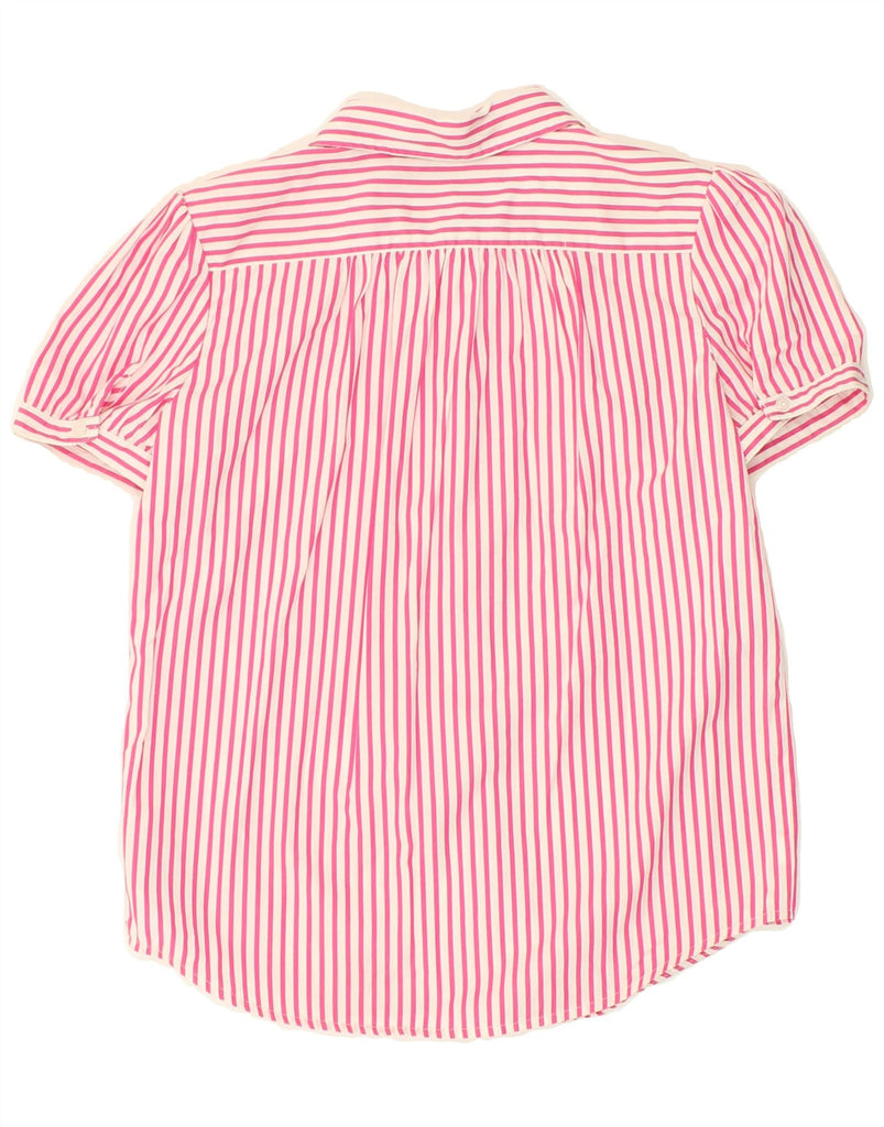 POLO RALPH LAUREN Girls Short Sleeve Shirt 13-14 Years Pink Striped Cotton Vintage Polo Ralph Lauren and Second-Hand Polo Ralph Lauren from Messina Hembry 