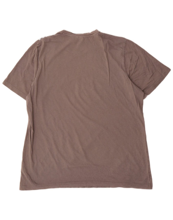 Adidas Mens T-Shirt Top XL Brown Cotton