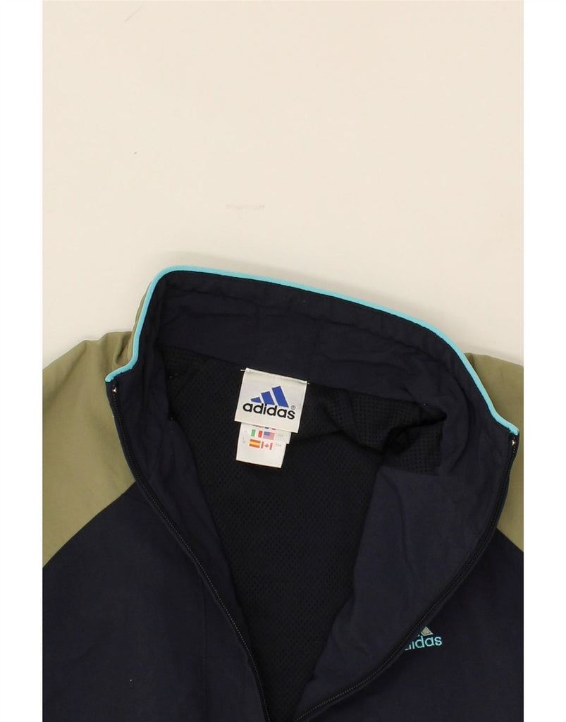 ADIDAS Boys Tracksuit Top Jacket 13-14 Years Navy Blue Colourblock Vintage Adidas and Second-Hand Adidas from Messina Hembry 