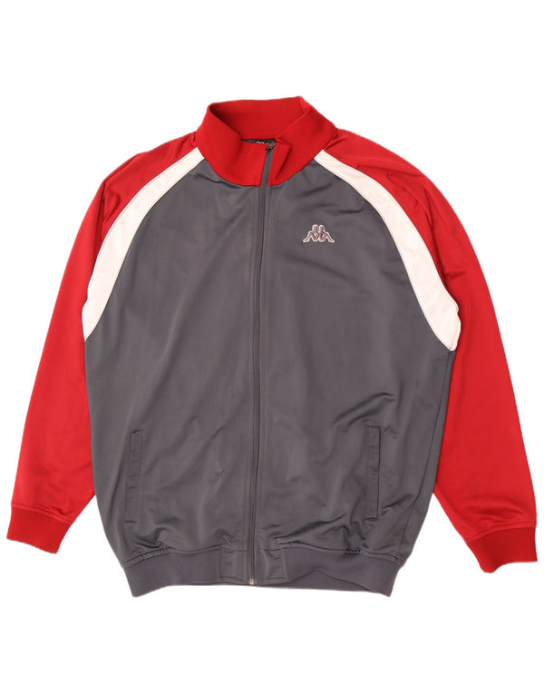 Kappa Mens Tracksuit Top Jacket 3XL Grey Colourblock Polyester