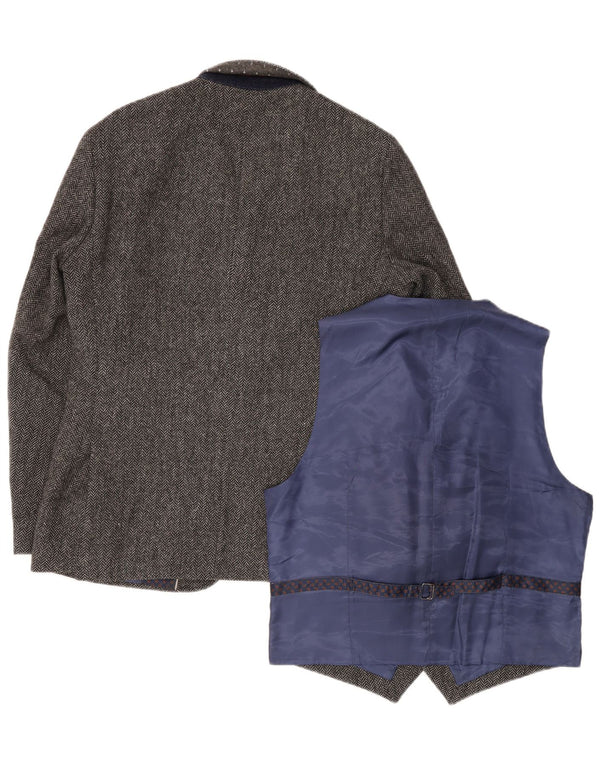 Marks & Spencer Mens Tailored Fit Piece Set Medium Grey Herringbone