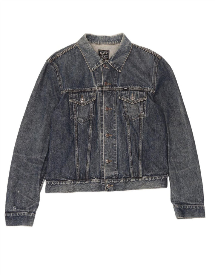 GAS Mens Denim Jacket UK 40 Large Blue Cotton