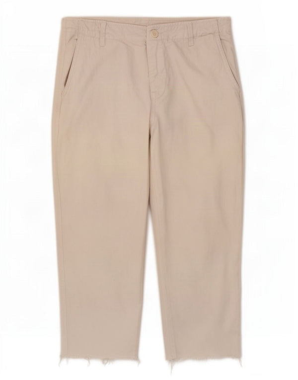 Zara Womens Capri Trousers EU 40 Medium W30 L21 Beige