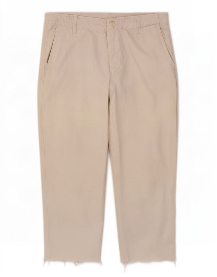 Zara Womens Capri Trousers EU 40 Medium W30 L21 Beige