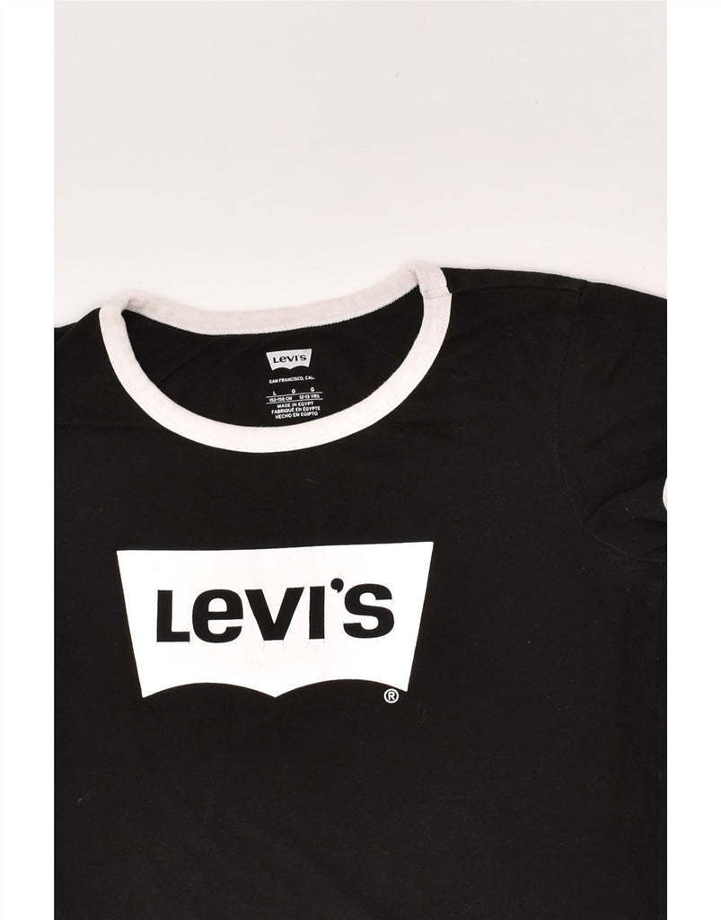 LEVI'S Boys Graphic T-Shirt Top 12-13 Years Large Black Cotton | Vintage Levi's | Thrift | Second-Hand Levi's | Used Clothing | Messina Hembry 