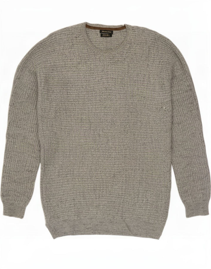 Massimo Dutti Mens Crew Neck Jumper Sweater Large Grey Wool