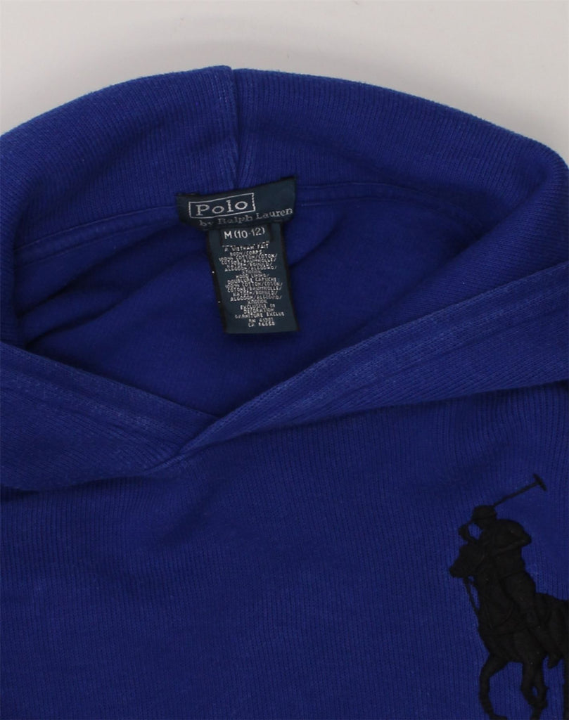 POLO RALPH LAUREN Boys Hoodie Jumper 10-11 Years Medium  Blue Cotton | Vintage Polo Ralph Lauren | Thrift | Second-Hand Polo Ralph Lauren | Used Clothing | Messina Hembry 