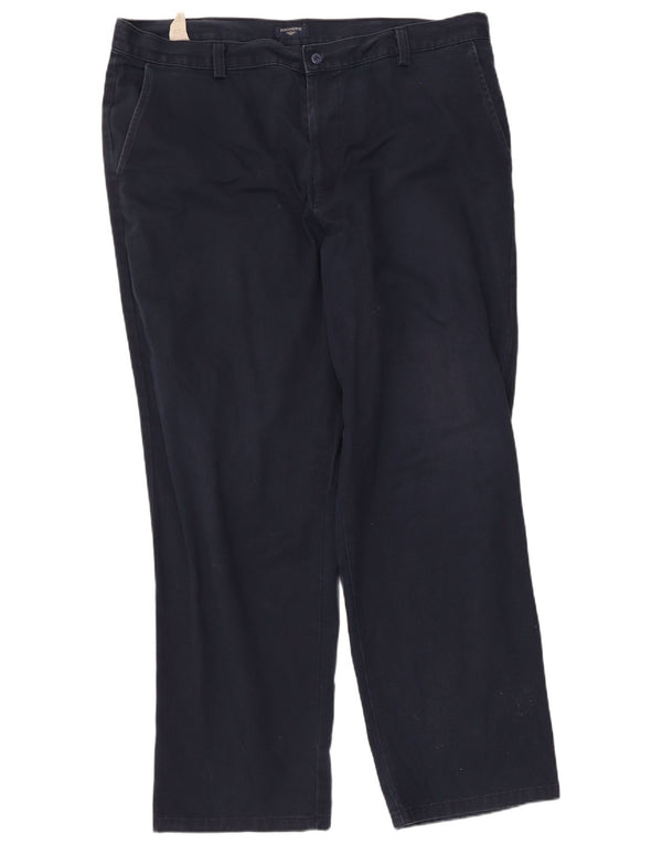 Dockers Mens Straight Chino Trousers W42 L32 Navy Blue Cotton