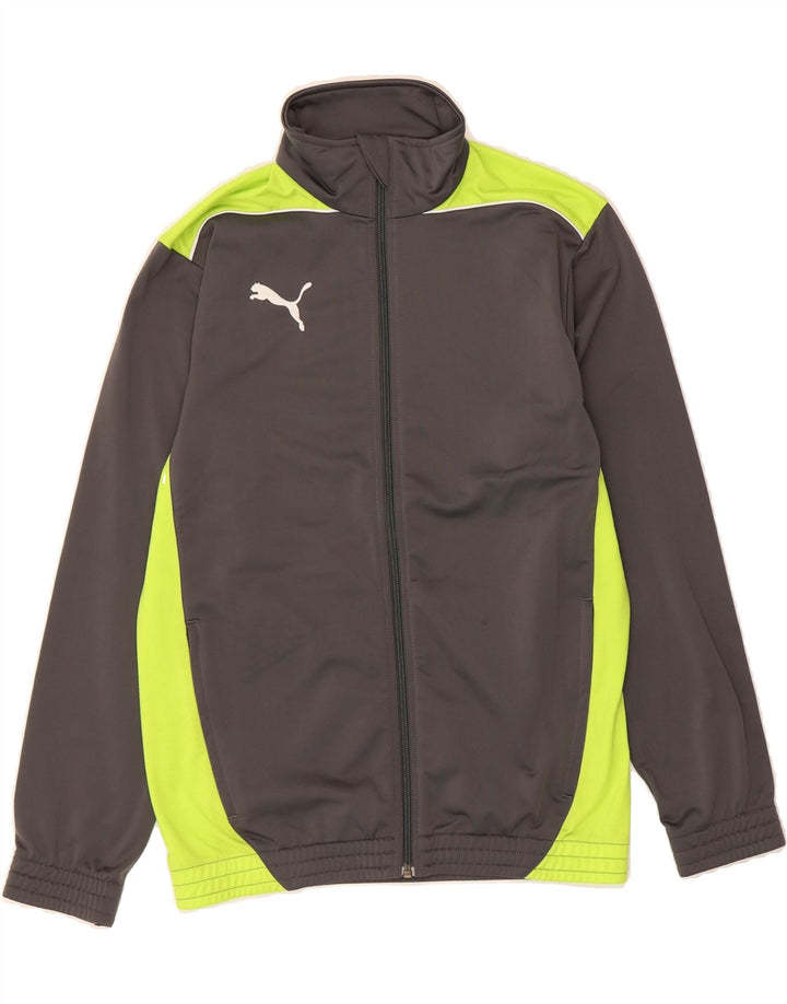 PUMA Boys Tracksuit Top Jacket 13-14 Years Grey Colourblock Vintage Puma and Second-Hand Puma from Messina Hembry 